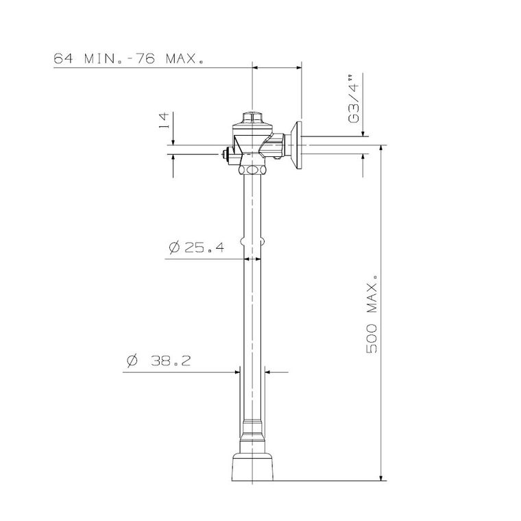 Valve Flush Cobra Flushmaster Junior FJ2210 Exposed for Top Entry