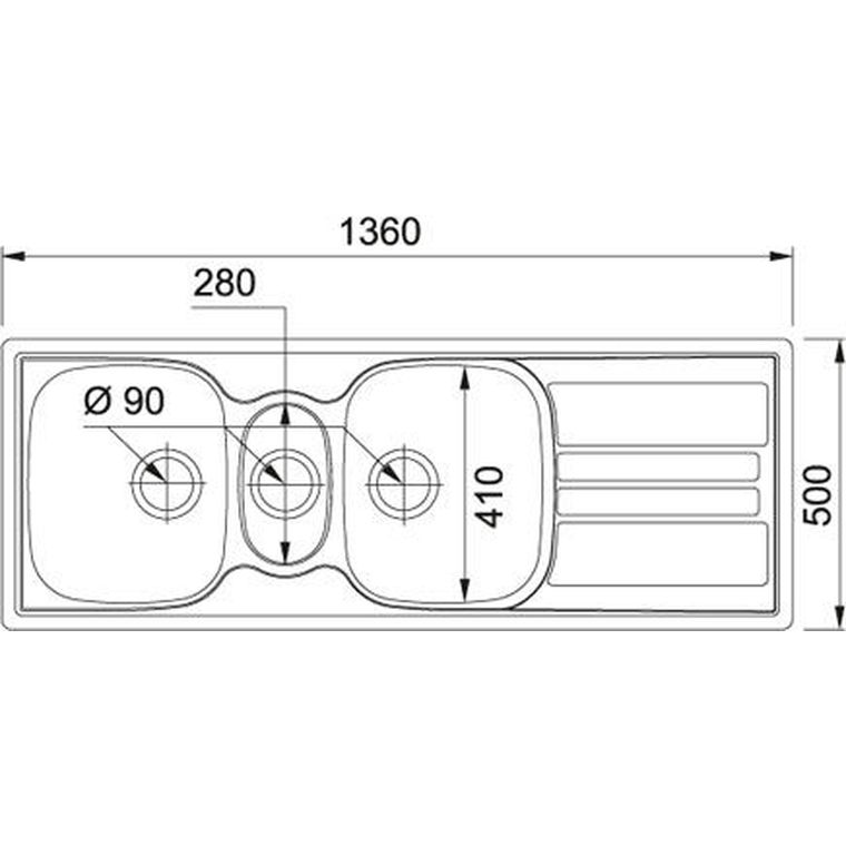 Sink DropIn Stainless Steel Franke Genesis GSX671 Double Bowl & Tidy