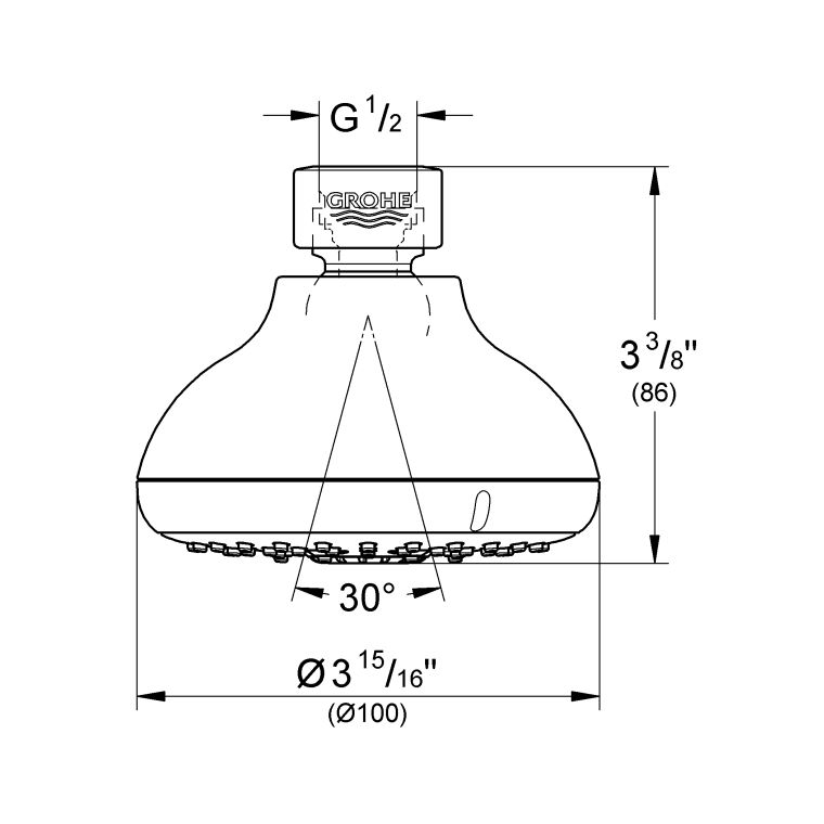 Grohe Tempesta 100 Shower Head 4 Sprays Chrome Lixil Africa