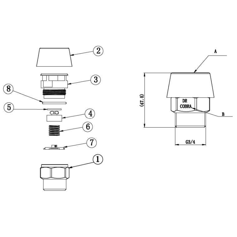 Cobra Valve Geyser Vacuum Breaker Brass Lixil Africa