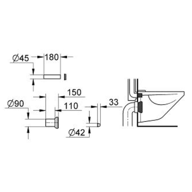 Grohe - Toilet Inlet & Outlet Connecting Set Black | Lixil Africa