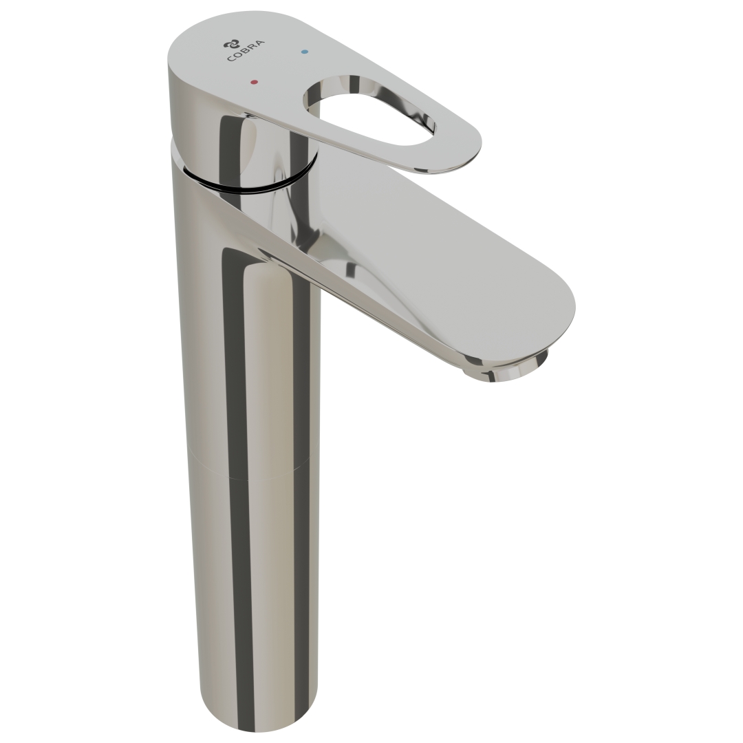 Tap Basin Mixer Extended Cobra Den with Looped Handle Chrome PlumbIt