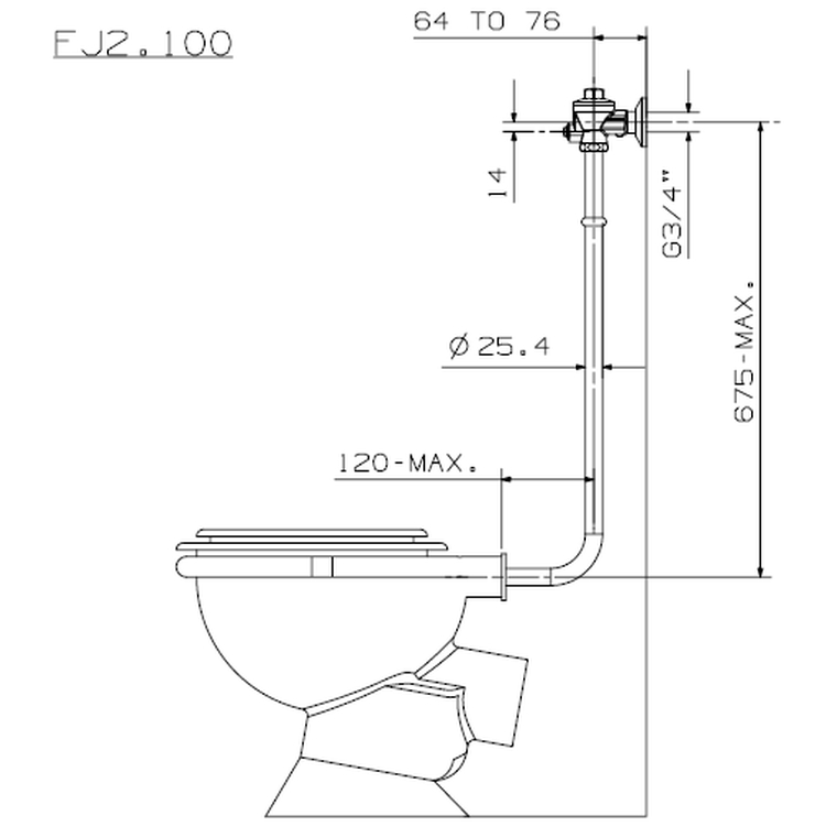Valve Flush Cobra Flushmaster Junior FJ2100 Exposed for Back Entry